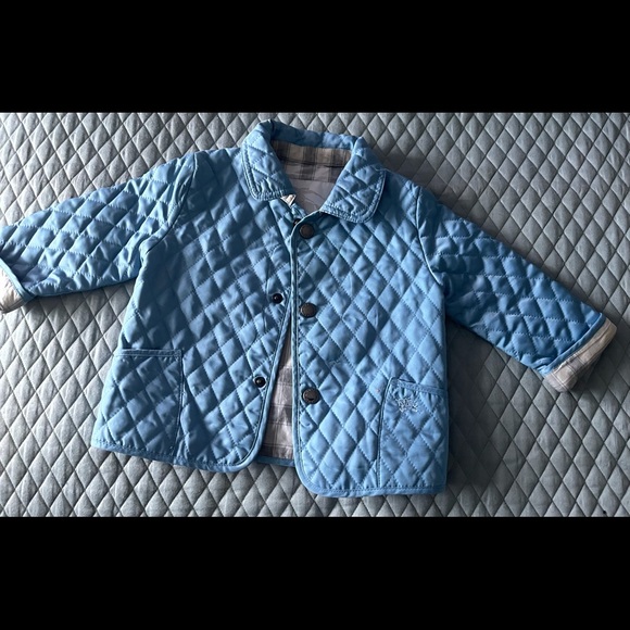 Burberry Children Light Blue Quilted Jacket 9M